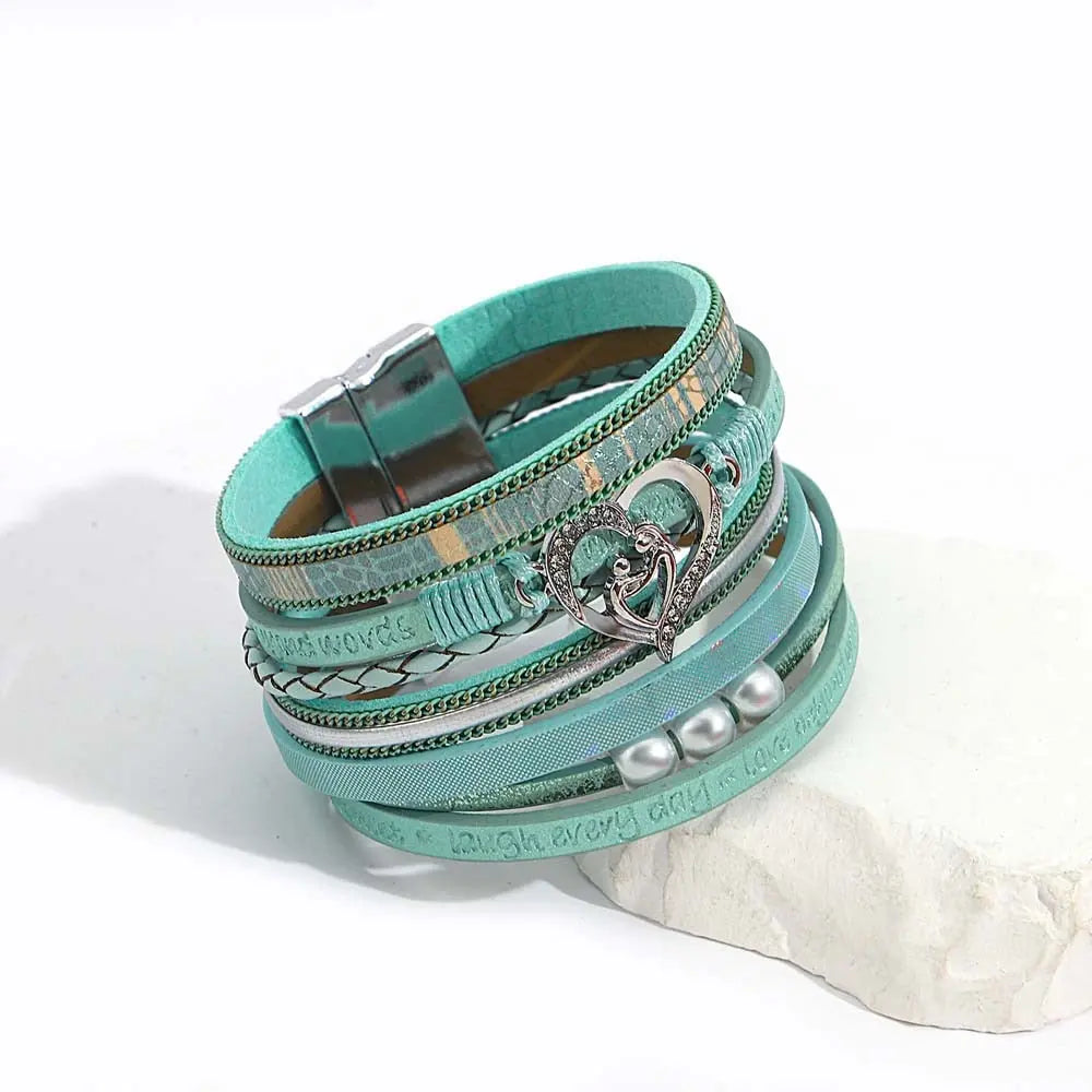 Boho Blue Leather Bracelet Coco & Dee