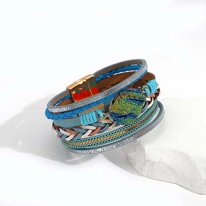 Boho Blue Leather Bracelet Coco & Dee