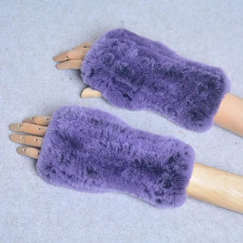 Knitted Faux Fur Gloves Coco & Dee