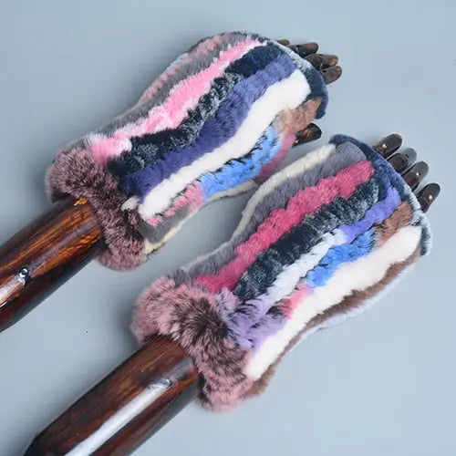 Knitted Faux Fur Gloves Coco & Dee