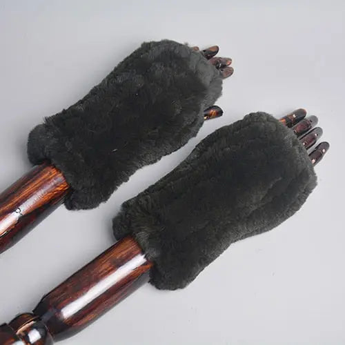 Knitted Faux Fur Gloves Coco & Dee