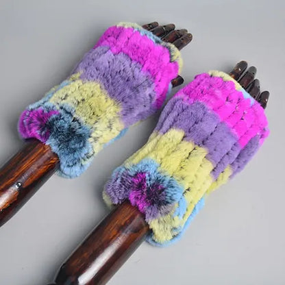 Knitted Faux Fur Gloves Coco & Dee