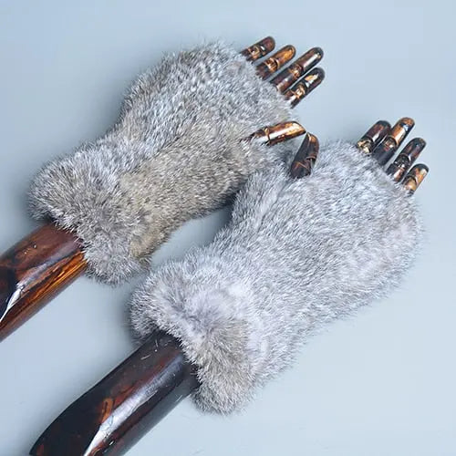 Knitted Faux Fur Gloves Coco & Dee