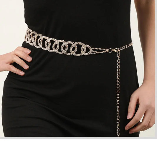 Mia Rhinestone Chain Belt