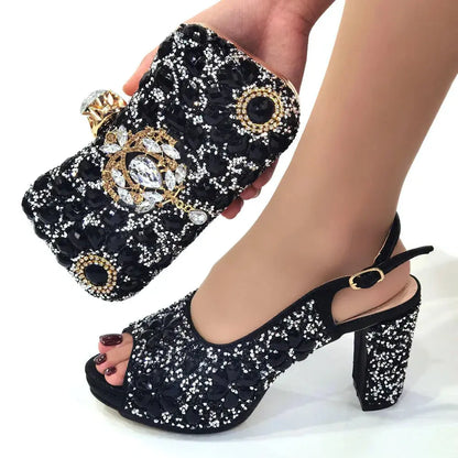 Rhinestone Shoe & Bag Set