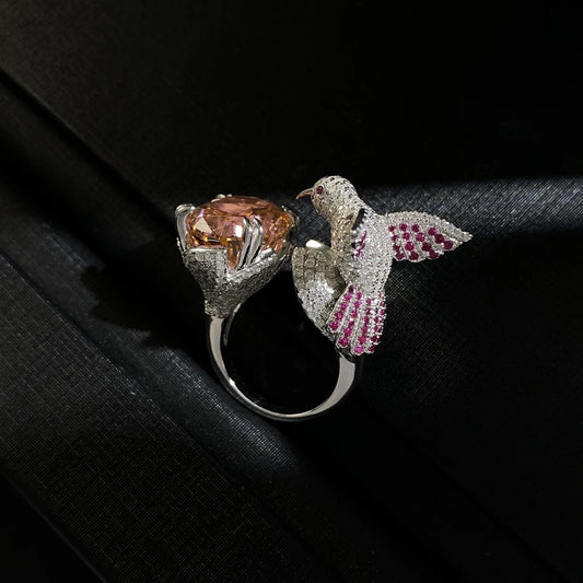 Silver Hummingbird Ring Coco & Dee