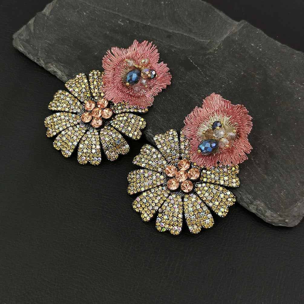 Rhinestones Flower Earrings Coco & Dee