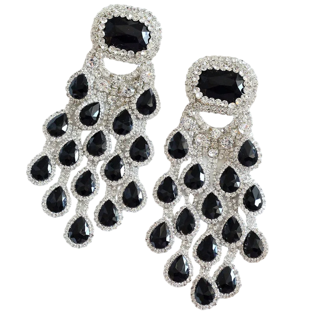 Peroni Black Crystal Earrings Coco & Dee