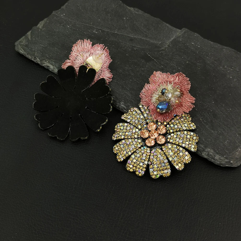 Rhinestones Flower Earrings Coco & Dee