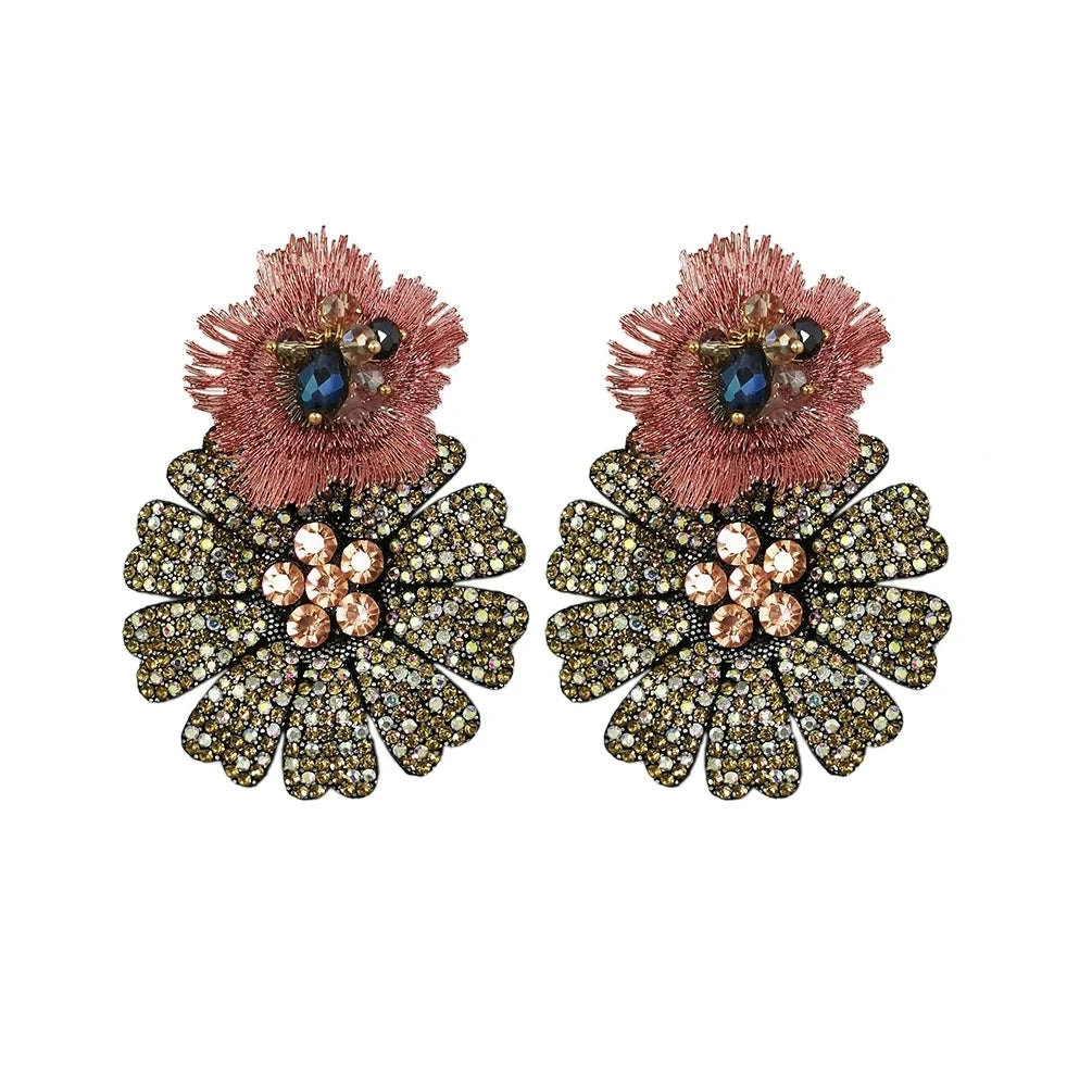 Rhinestones Flower Earrings Coco & Dee