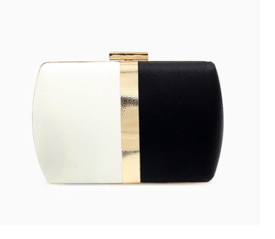 Cheryl Gold Strip Clutch