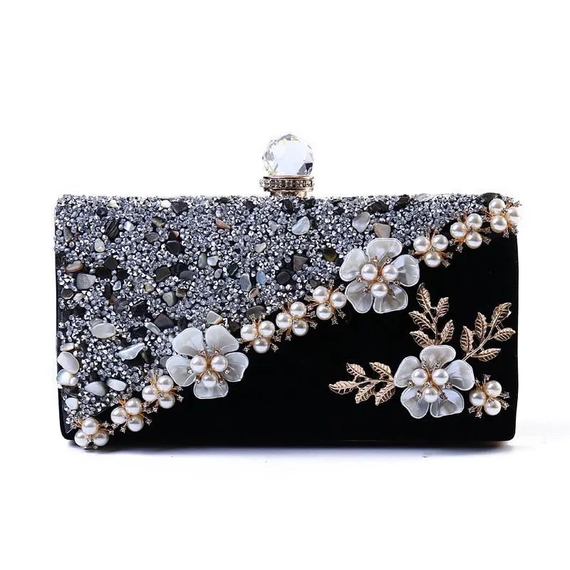 Velvet Beaded Clutch Coco & Dee