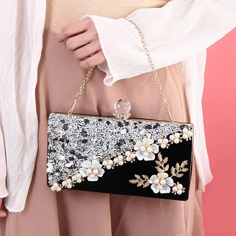 Velvet Beaded Clutch Coco & Dee